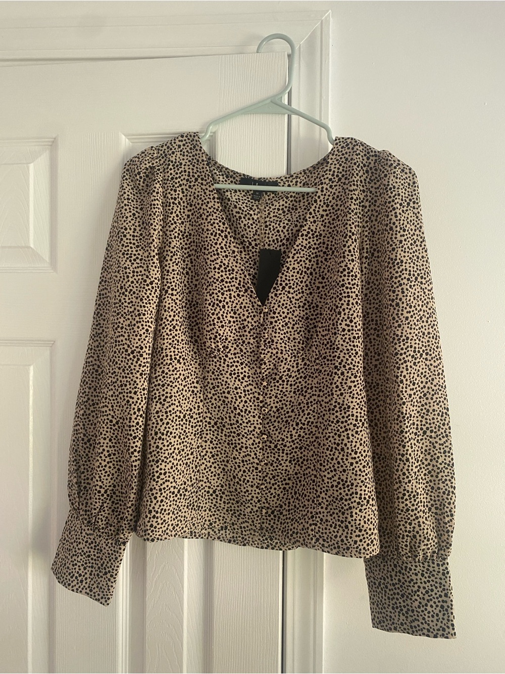 Lulu’s Sweet Spot Taupe Cheetah Print Long Sleeve Button-Up Top